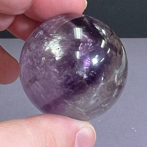 Amethyst Hand-Selected High Quality Sphere Lot 1 - Select, Type: A) 135g Phantom + Rainbow