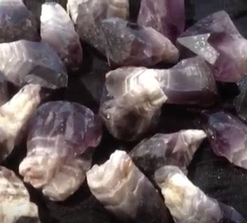 Amethyst Chevron Point Rough Stone .75&quot;-1.5&quot;