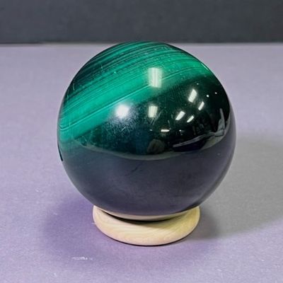 Malachite Velvet High Chatoyancy Sphere - Select