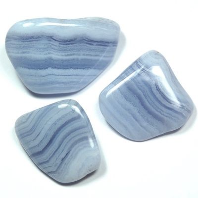 Agate Blue Lace Tumbled Stone .5&quot;
