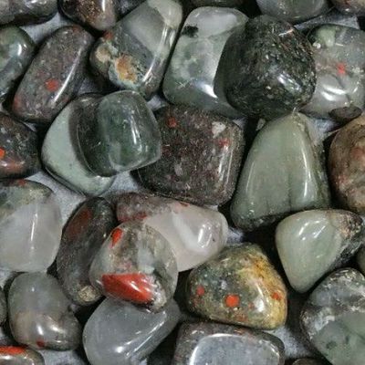 Bloodstone African Seftonite Tumbled Stone .75"-1"