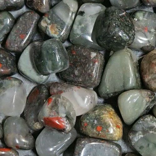 Bloodstone African Seftonite Tumbled Stone .75&quot;-1&quot;