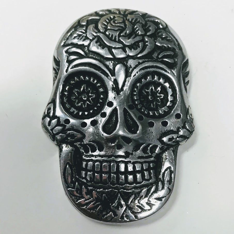 Incense Burner Metal - Sugar Skull Aluminum Stick Burner
