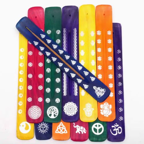 Incense Burner Colorful w/ Symbols