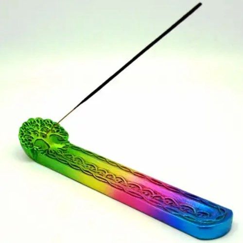 Incense Burner Tree of Life Rainbow 10&quot;
