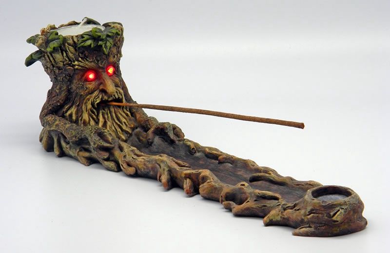 Incense Burner Greenman With LED Eyes