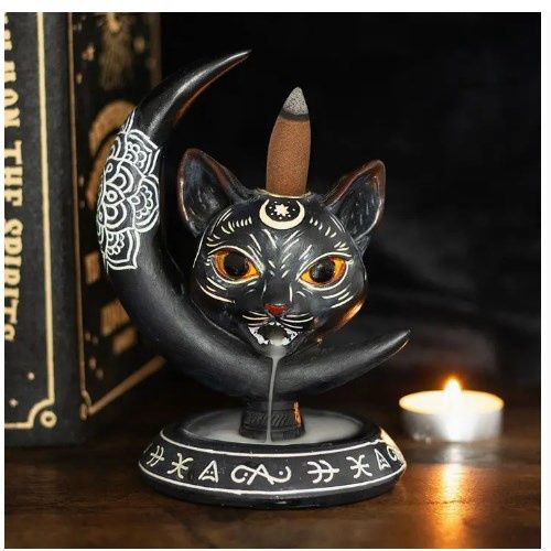 Backflow Burner - Gothic Black Cat Moon