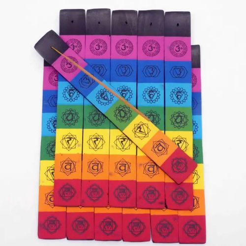 Incense Burner 7 Chakra Vibrant 10.5&quot;