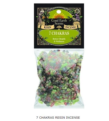 7 Chakras Resin - Good Earth Scents Resin Incense