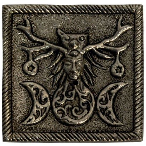 Incense Burner Metal - Triple Moon Goddess Aluminum Square