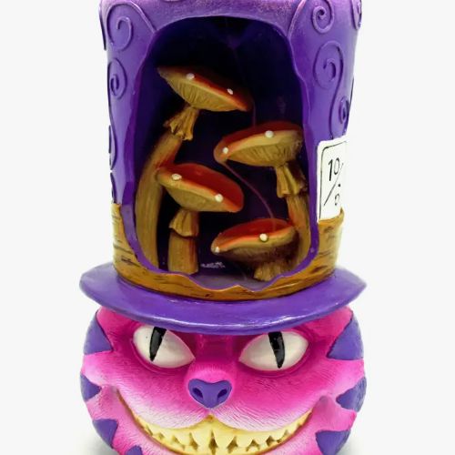 Backflow Burner - Cheshire Cat w/ Hat and Mushrooms 7&quot;