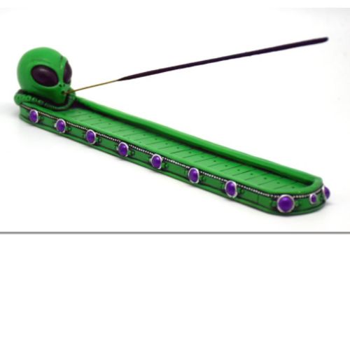 Incense Burner for Sticks Resin Green Alien