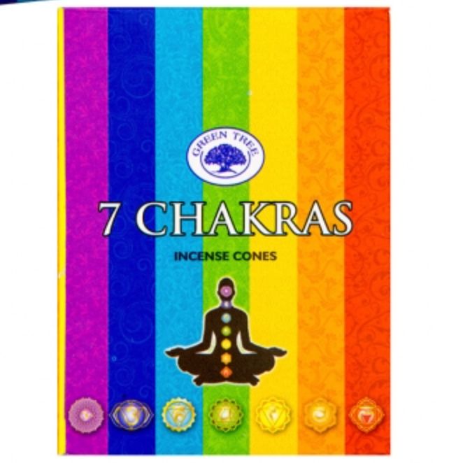 Green Tree Incense Cones 10/box, Type: 7 Chakras