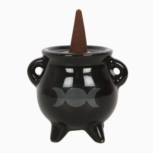Incense Burner Cauldron w/ Triple Moon