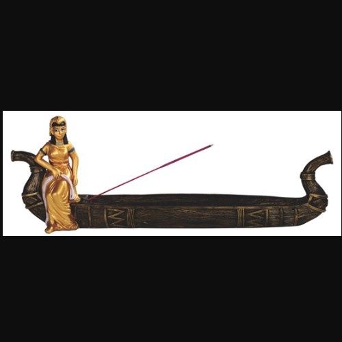 Incense Burner Isis Egyptian Boat 12&quot;