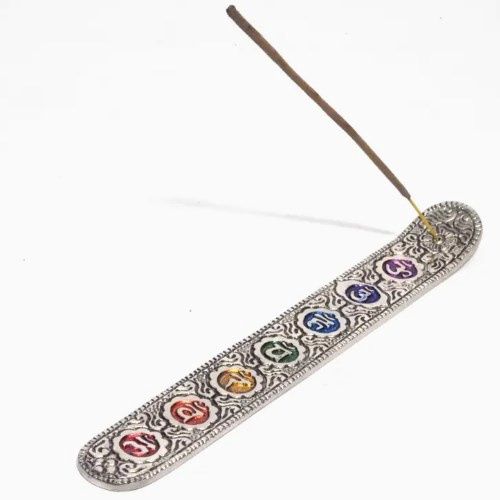 Incense Burner Metal w/ Chakra 9&quot;