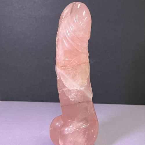 Giant Penis Gemstone Carving 7 - 8&quot; - Select, Type: Quartz Rose 670g