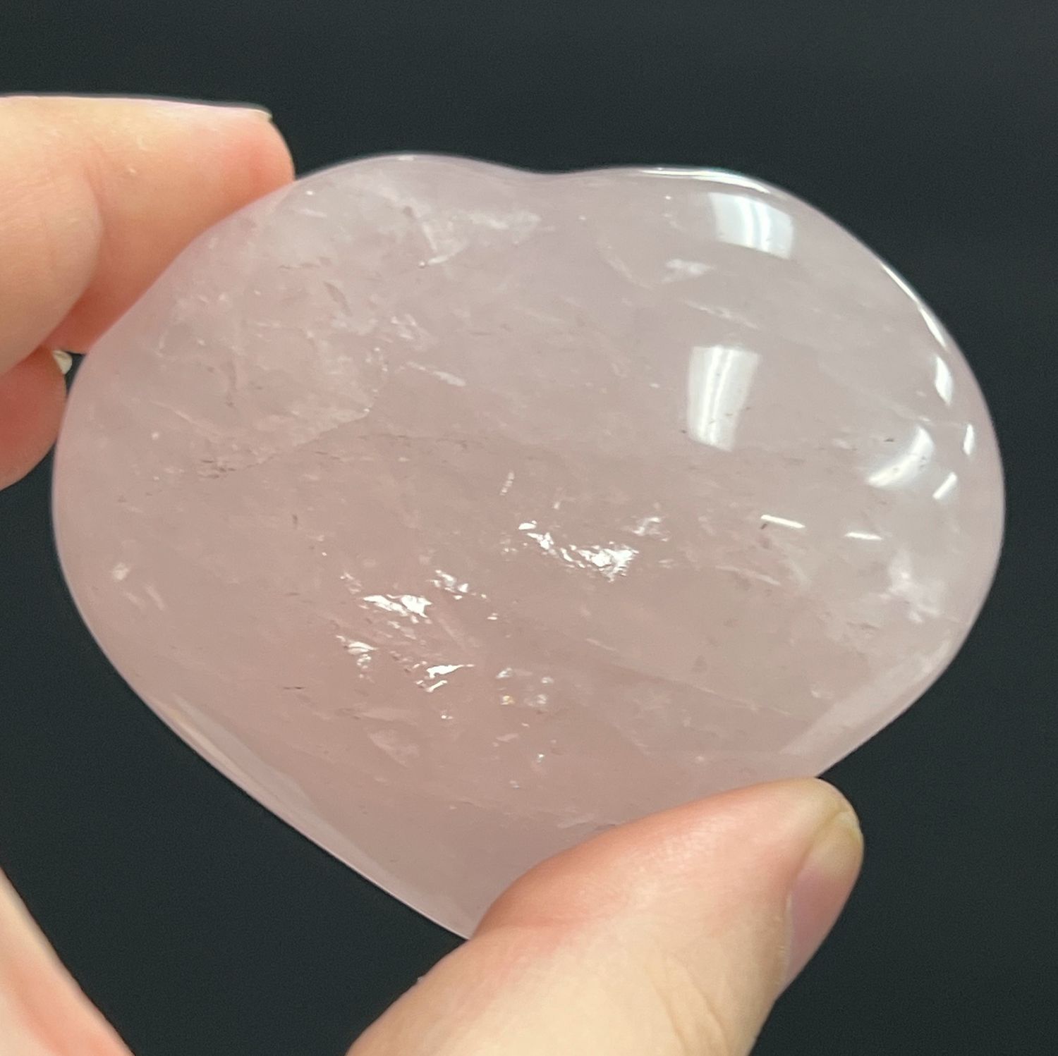 Quartz Rose Puffy Heart - Select, Type: 50g-100g