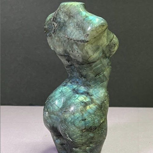 Labradorite Large Goddess Body Female Torso 860g