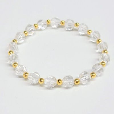 Bracelets 8mm Faceted Elastic
