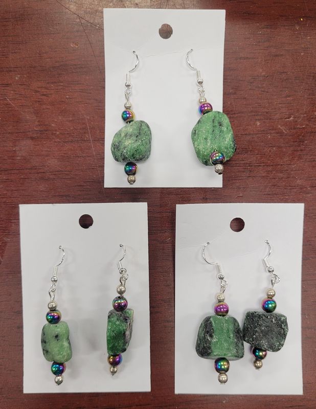 Earrings Ruby Zoisite