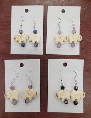 Earrings White Elephant