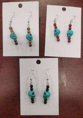 Earrings Dyed Blue Howlite