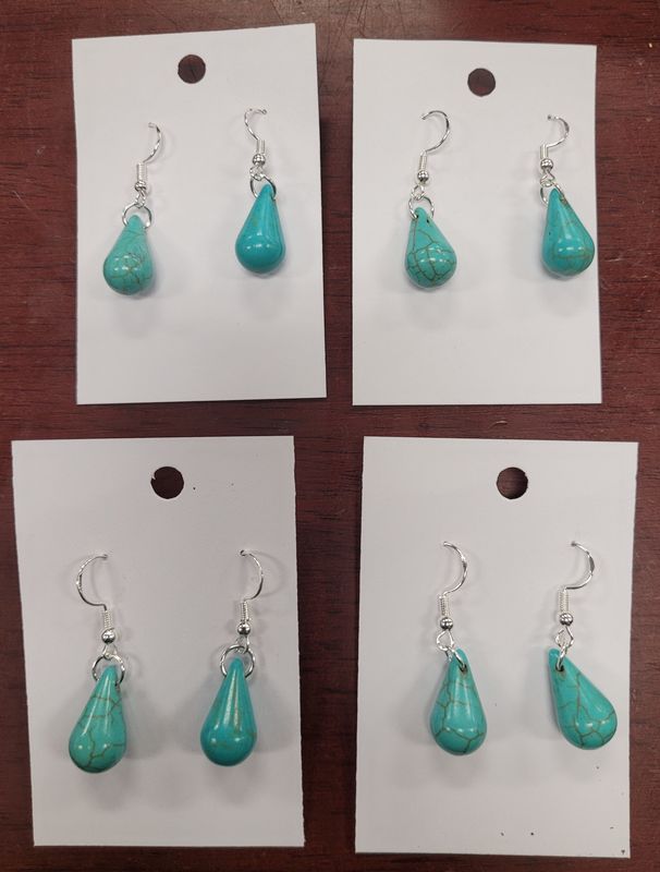 Earrings Dyed Blue Howlite