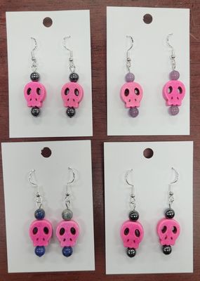 Earring Pink Skull