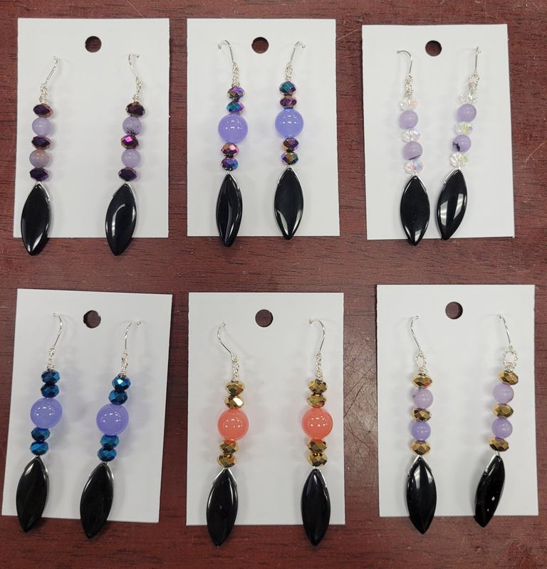 Earring Black Obsidian