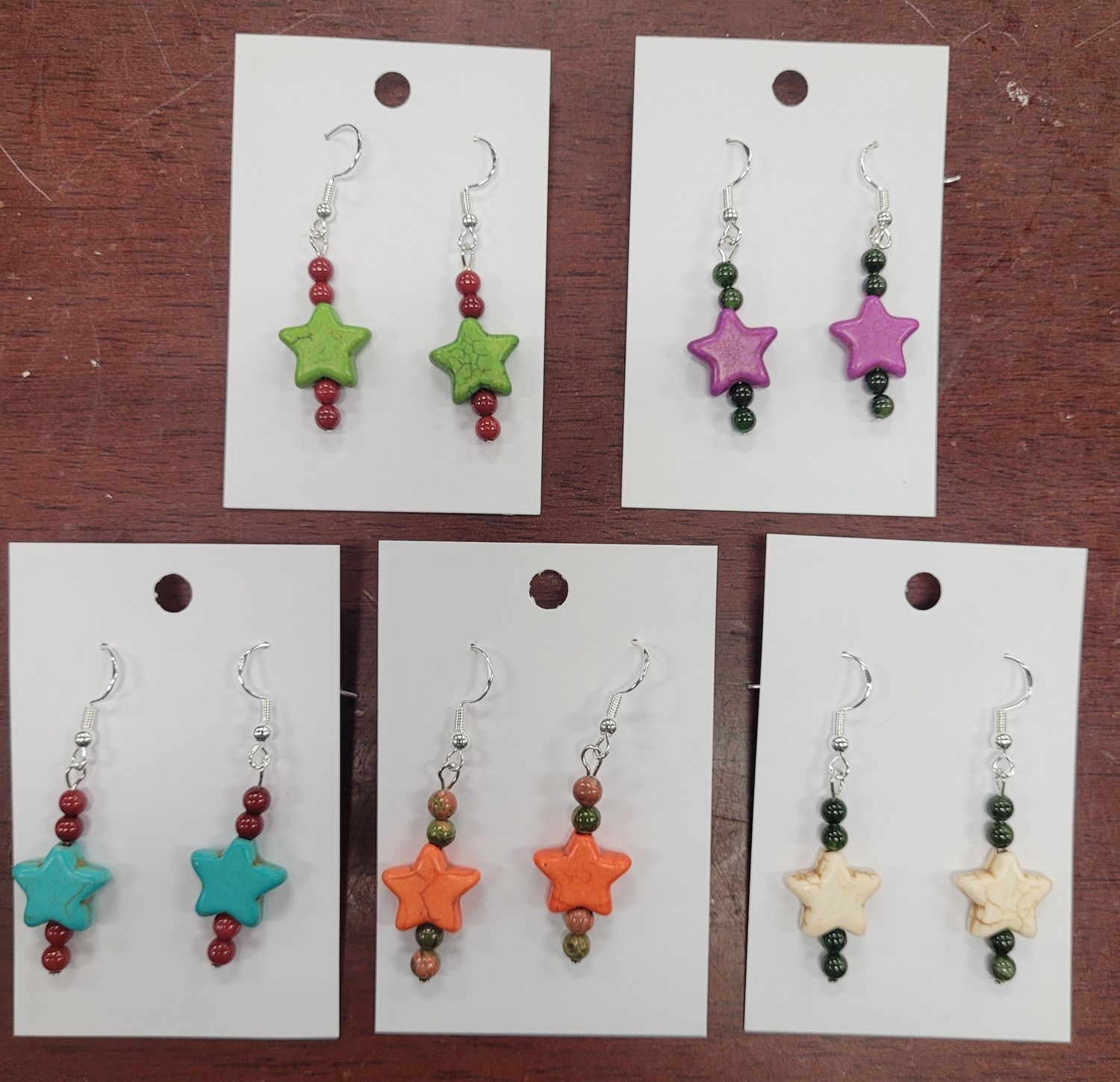 Earring Dyed Howlite Star