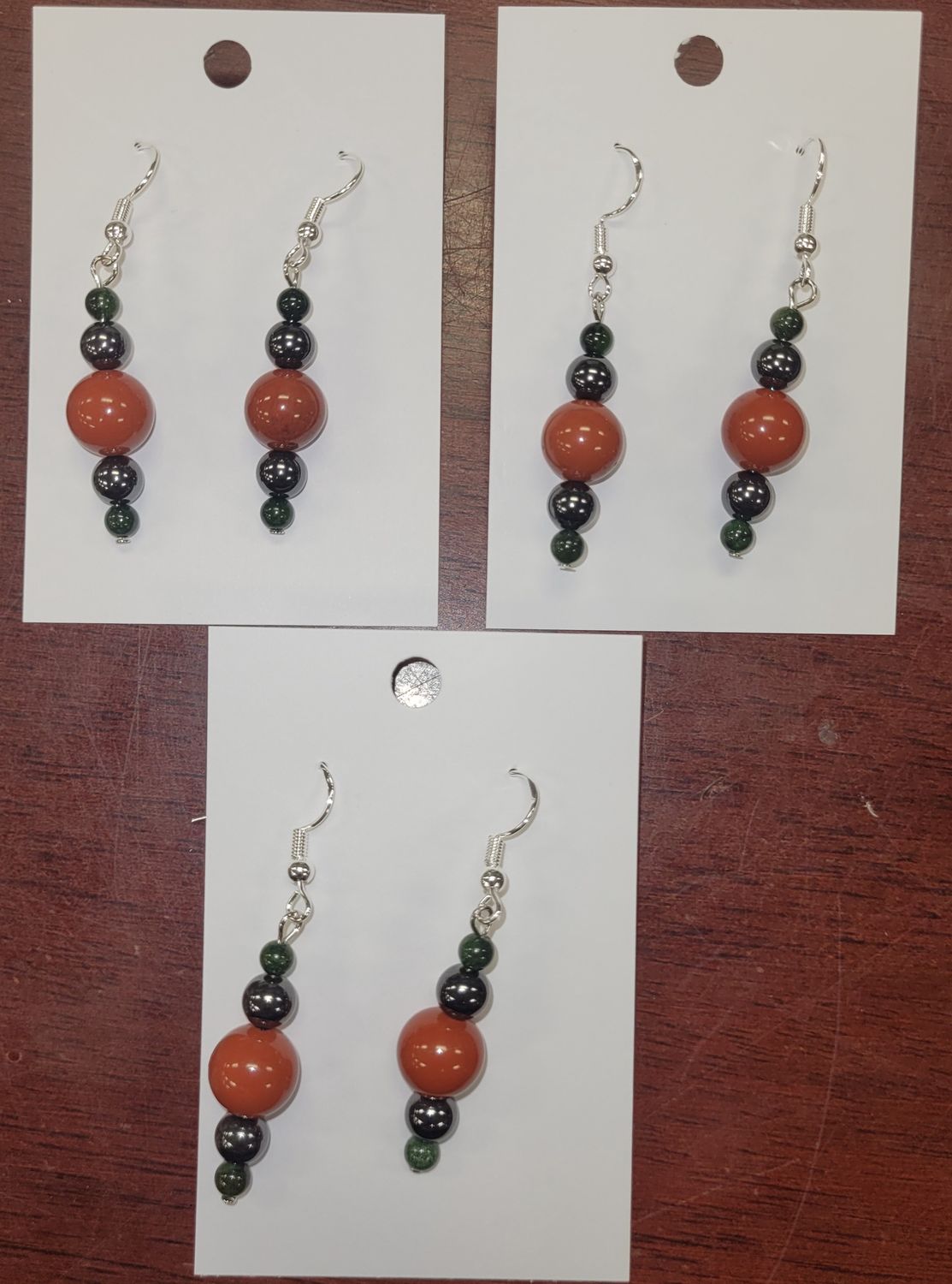 Earring Red Jasper / Hematite