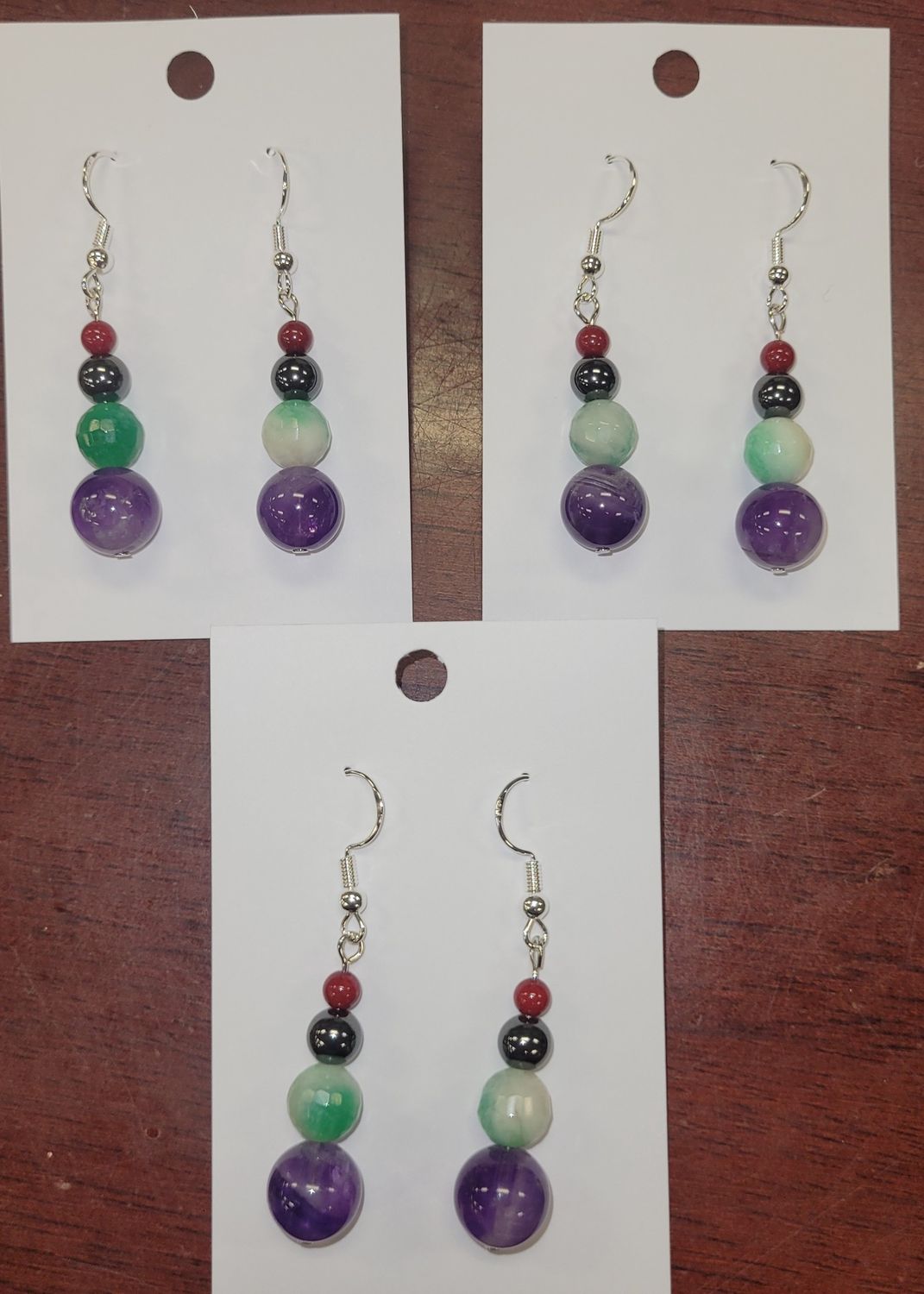 Earring Amethyst / Hematite