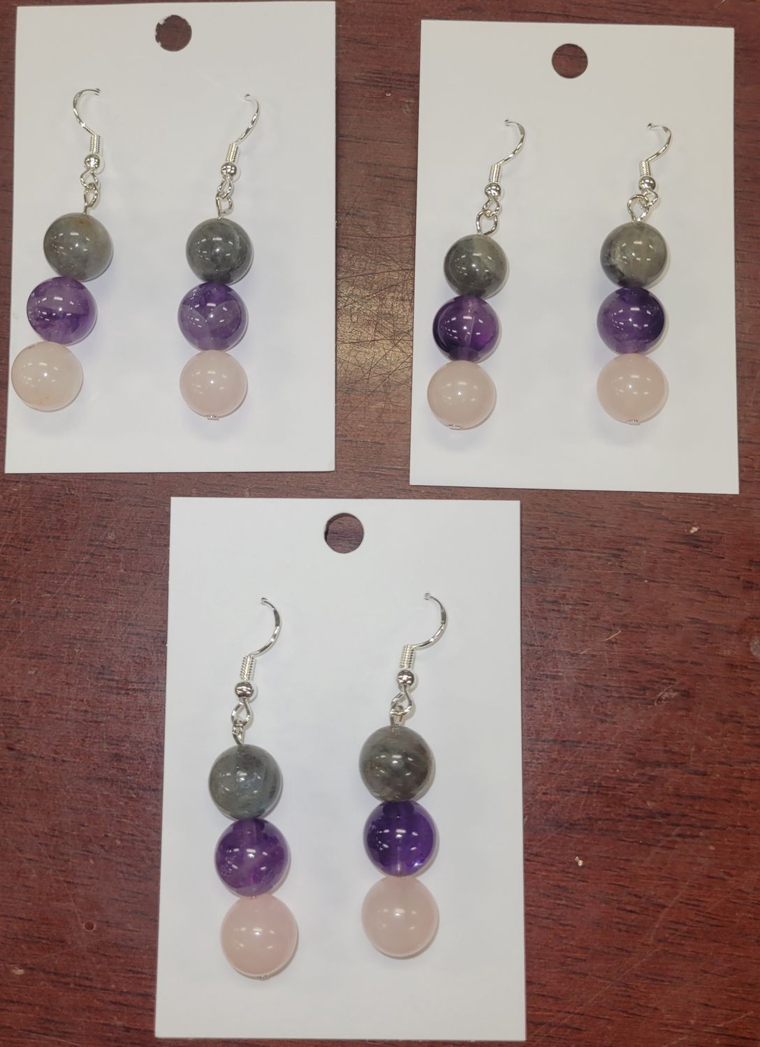 Earring Rose Quartz/ Amethyst / Labradorite
