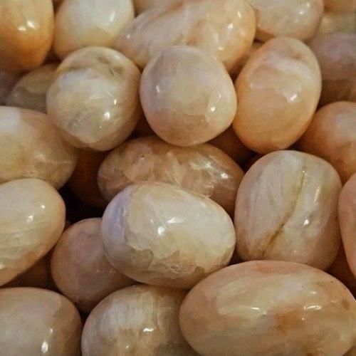 Selenite Peach Tumbled Stone 1&quot;