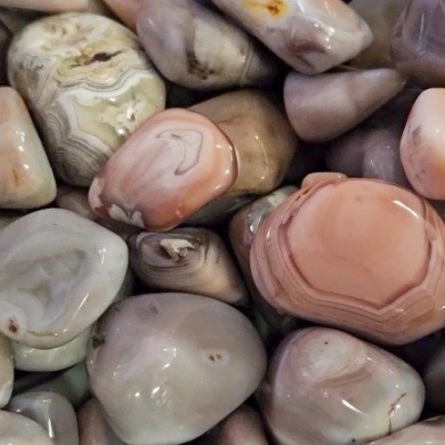 Agate Pink Botswana Tumbled Stone .75&quot;-1.25&quot;