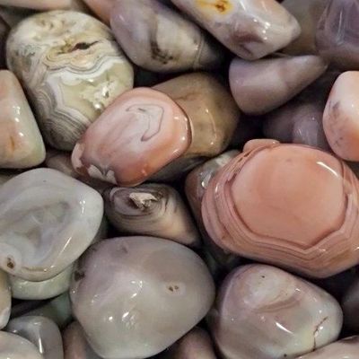 Agate Pink Botswana Tumbled Stone .75"-1.25"
