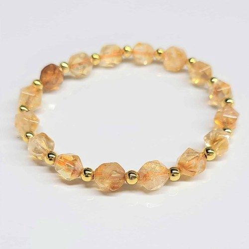 Bracelets 8mm Faceted Elastic