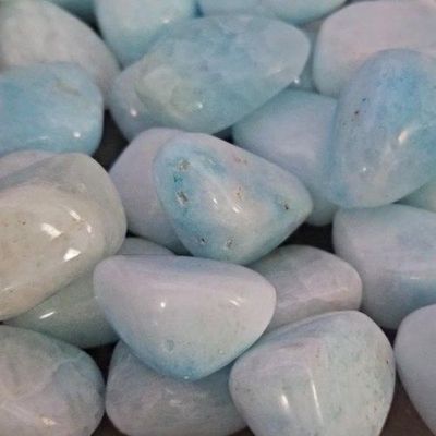 Aragonite Blue High Quality Tumbled Stone 1"-1.25"