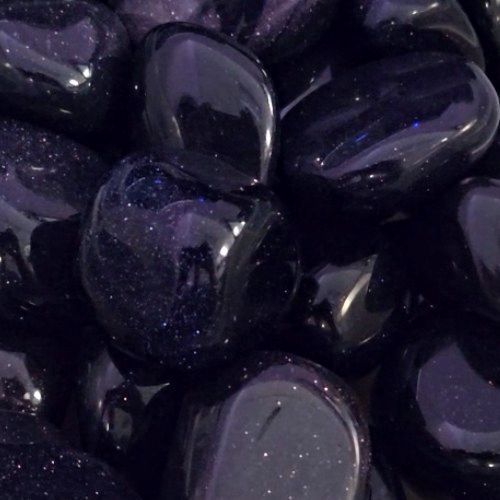 Goldstone Blue Tumbled Stone 1&quot;-1.5&quot;