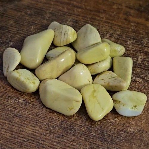Serpentine Yellow Tumbled Stone .75&quot;-1.25&quot;