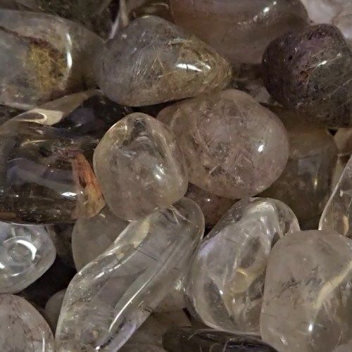 Quartz Rutilated Tumbled Stone .75&quot;-1.25&quot;