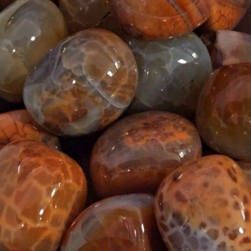 Agate Snakeskin Red Tumbled Stone 1&quot;-1.25&quot;