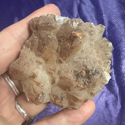 Quartz Hematoid Cluster w/ Maganese on top
