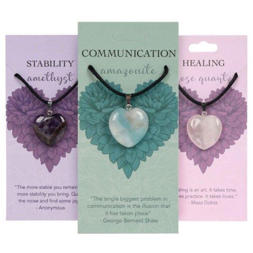 Crystal Heart Pendant w/ Inspiring Words - Select