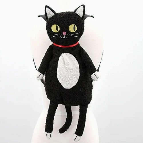 Furry Black Cat Backpack