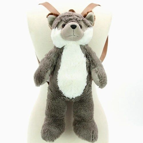 Grey Wolf Furry Backpack