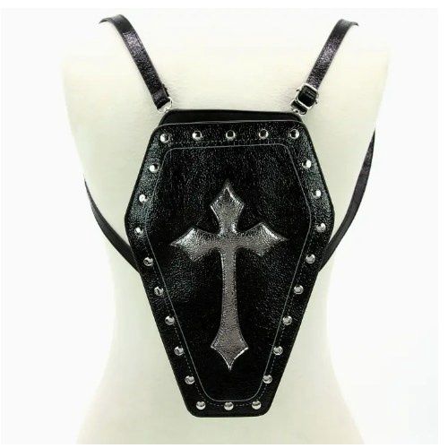 Metallic Cross Coffin Bag