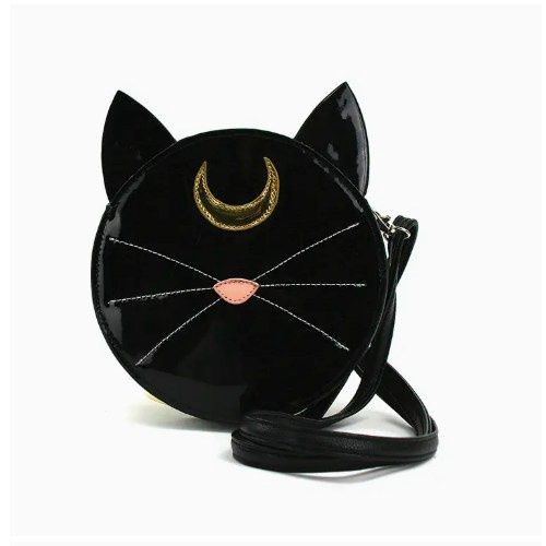 Mystical Black Cat Face Crossbody Bag