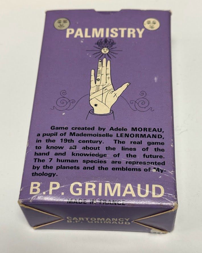 Palmistry Cards by B P Grimaud  1963 OOP